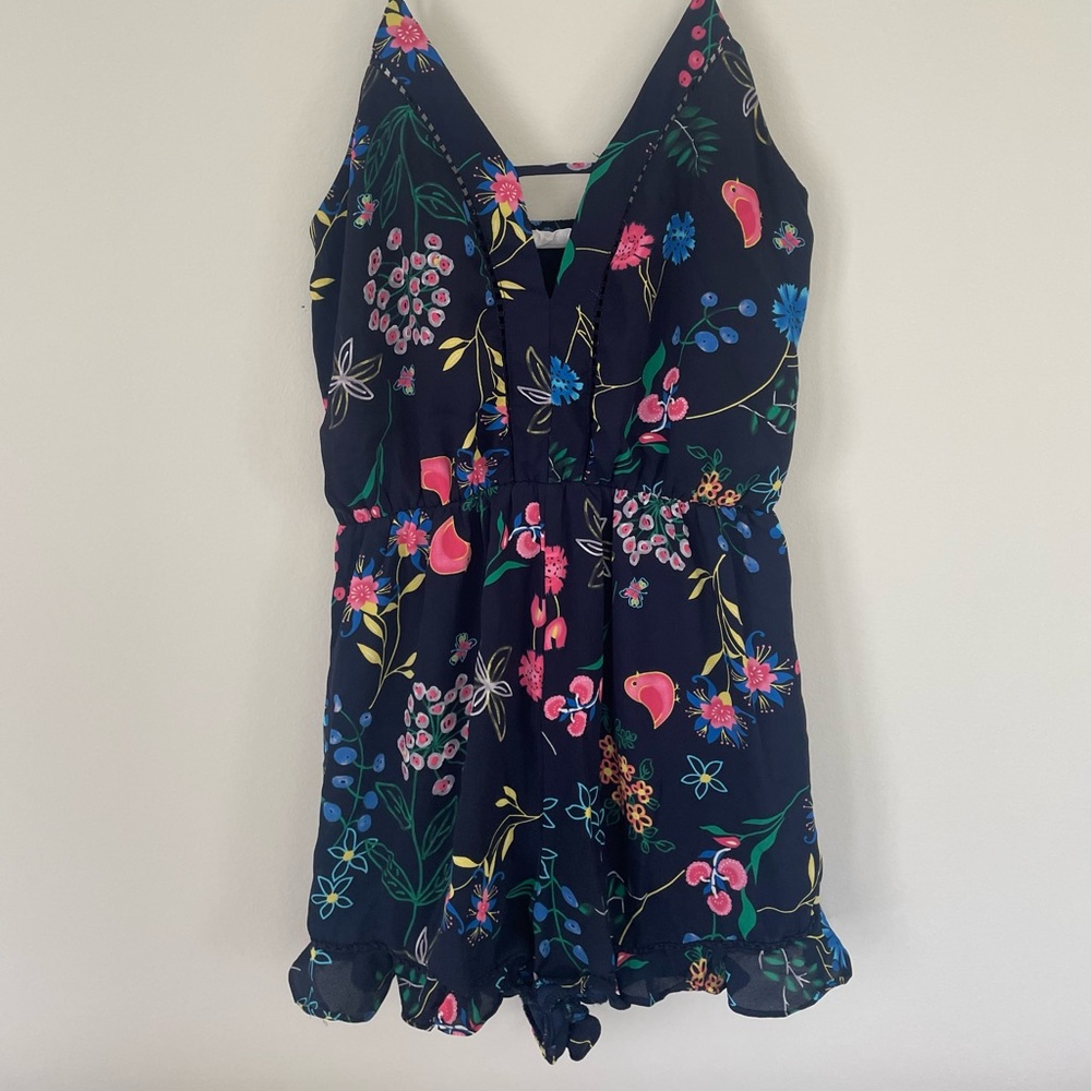 Navy Floral Romper